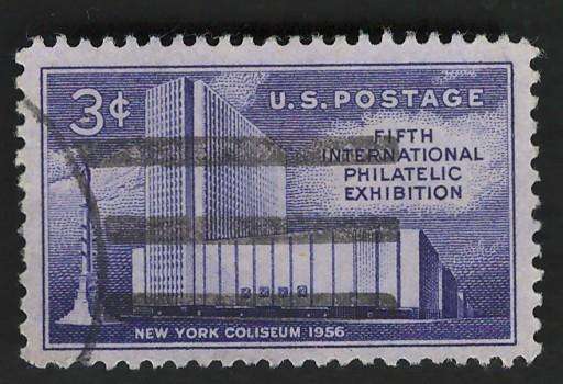 USA 1956 New York Coliseum & Columbus Monument. Scott #1076