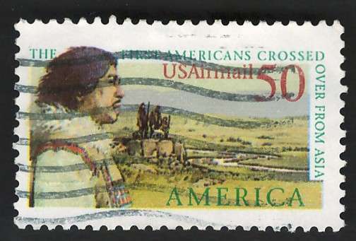 USA Scott Air Post 1991 First Americans Crossed Over From Asia Scott #C131 50c. Price R5