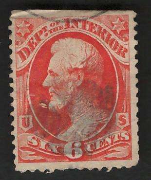 USA Scott 1873 Official Stamps: Interior #O18 6c Vermillion
