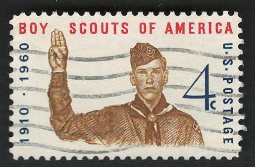 USA 1960 Boy Scout Giving Scout Sign. Scott #1145