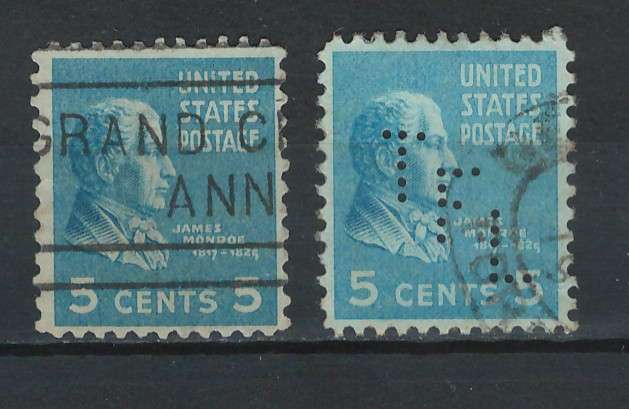 USA 1938 Pres. Iss. Scott #810 5c (Bright Blue & Light Blue).