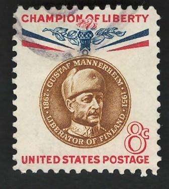 USA 1960 Finland: Baron Gustaf Emil Mannerheim. Scott #1166
