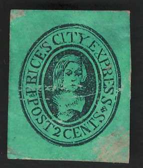 USA Scott Local Stamps  New York 1857-58 #119L2 2c (Imperf Unused). Price R350 (cv R4,875)
