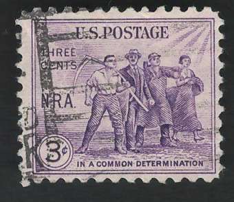 USA 1933 Worker Group. Scott #732 3c Violet. Price R5