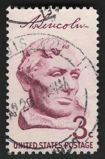 USA 1958 Lincoln, by Gutzon Borglum. Scott #1114