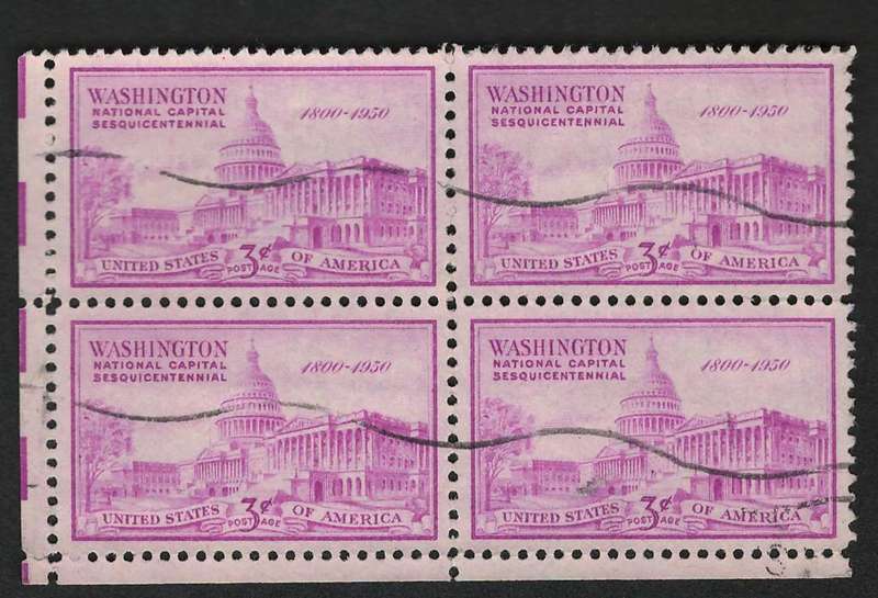 USA 1950 United States Capitol. Scott #992 (Block of 4)