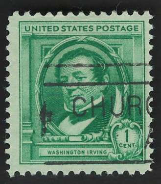 USA 1940 Washington Irving (Famous Authors) Scott #859 1c. Price R4