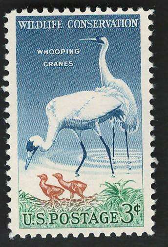 USA 1957 Wildlife Conservation: Whooping Crane (MNH). Scott #1098