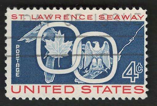 USA 1959 Great Lakes, Maple Leaf and Eagle Emblem. Scott #1131