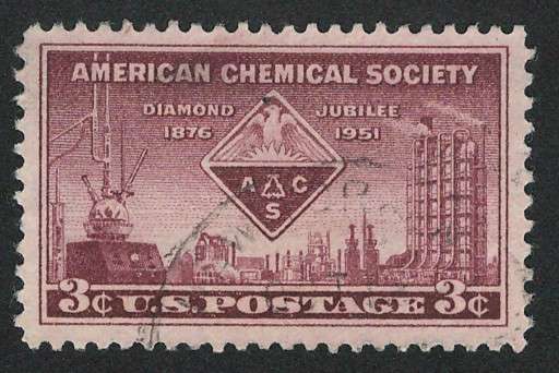 USA 1951 A.C.S Emblem and Symbols of Chemistry. Scott #1002