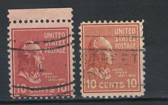 USA 1938 Pres. Iss. Scott #815 10c (Brown Red & Pale Brown Red).