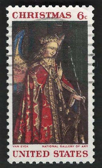 USA 1968 Christmas: Flemish painter Jan van Eck (from Gabriel Annunciation). Scott #1363