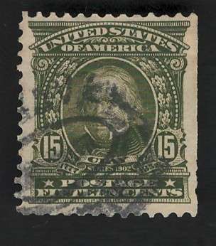 USA-Scott 1902/03 #309 15c Dark Olive Green. Price R53 (cv R273)
