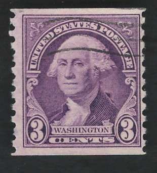 USA 1932 Washington (P10 Vert) Scott #721 3c Deep Violet. Price R4