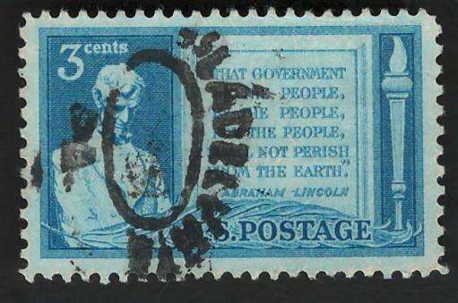 USA 1948 Lincoln and Quotation from Gettysburg Address. Scott #978