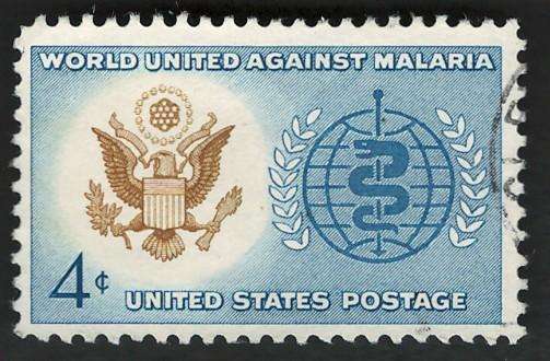 USA 1962 Malaria Eradication: Great Seal of US and WHO Symbol. Scott #1194