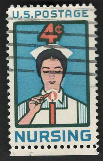 USA 1961 Nursing: Student Nurse Lighting Candle. Scott #1190