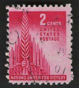 USA 1943 Allied Nations: Allegory of Victory. Scott #907 2c