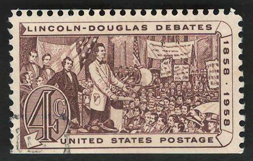 USA 1958 Abraham Lincoln and Stephen A. Douglas Debating. Scott #1115