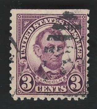 USA 1922/25  (P11) Scott #555 3c Red Violet. Price R9