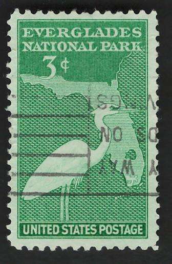 USA 1947 Great White Heron and Map of Florida Scott #952.