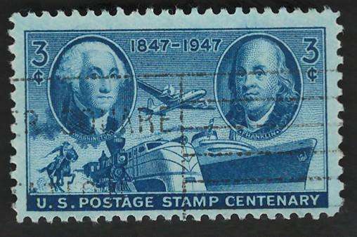 USA 1947 Washington & Franklin: Early and Modern Mail-carrying Vehicles Scott #947.