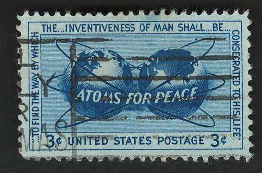 USA 1955 Atomic Energy Encircling the Hemispheres. Scott #1070
