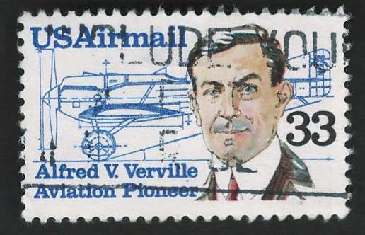 USA Scott Air Post 1985 Aviation Pioneers: Alfred V. Verville Scott #C113 33c. Price R5