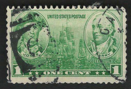 USA NAVY Issue 1936/37 Scott #790 John Paul Jones & John Barry 1c Green. Price R4