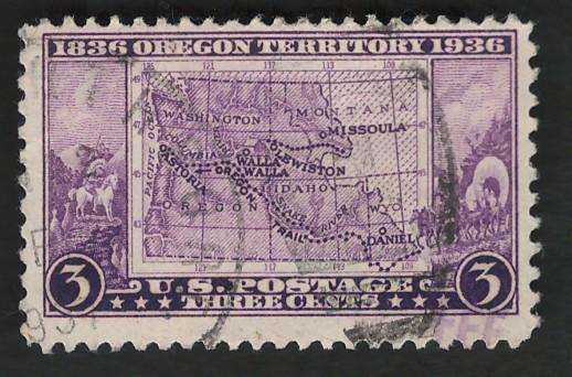 USA 1936 Oregon Map Scott #783 3c. Price R4