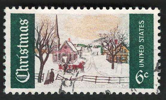 USA 1969 Christmas: Winter Sunday in Norway, Maine. Scott #1384