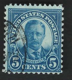 USA Scott 1926/34 (P11x10½) #637 5c Bright Blue. Price R5