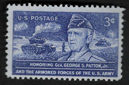 USA 1953 Gen George S Patton, Jr., and Tank in Action. Scott #1026 (MNH). Price R6