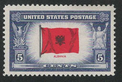 USA 1943-44 Overrun Countries: Albania Scott #918 5c (MOGH). Price R6