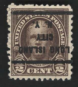 USA 1929  Scott #653 ½c (Inverted Long Island pre-cancel). Price R7