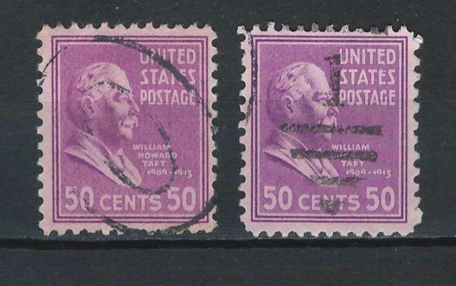 USA 1938 Pres. Iss. Scott #831 50c (Mauve & Bright Mauve).