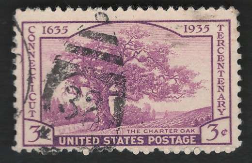 USA 1935 Charter Oak Scott #772 3c Rose Violet. Price R4