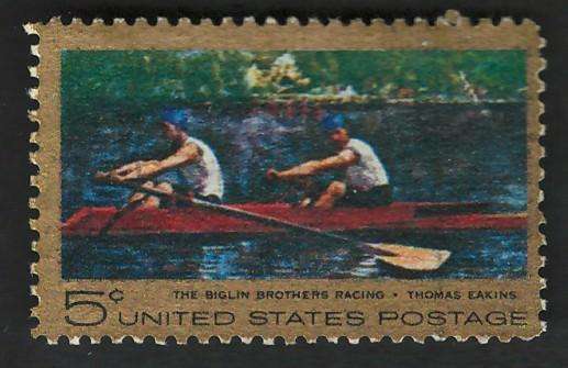 USA 1967 Painter Eakins: The Biglin Brothers Racing, Philadelphia. Scott #1335