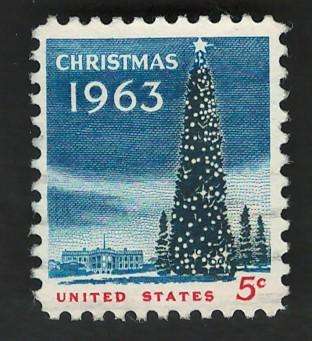 USA 1963 Natl. Christmas Tree & White House. Scott #1240