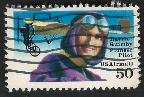 USA Scott Air Post 1991 Harriet Quimby, 1st American Woman Pilot Scott #C128 50c