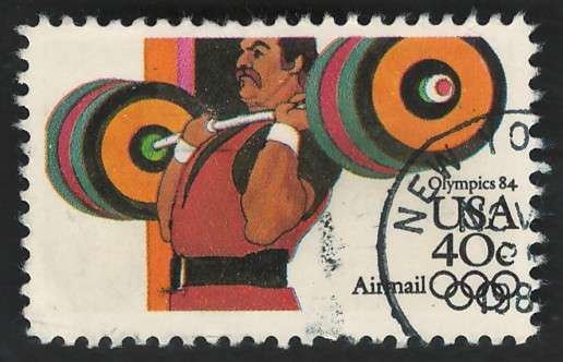 USA Scott Air Post 1983 Summer Olympics: Weight Lifting Scott #C108 40c