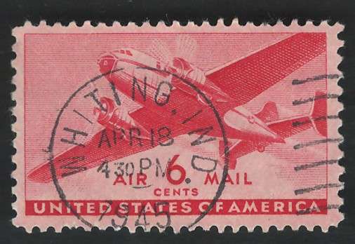 USA Scott Air Post 1941-44  #C25 6c Carmine. Price R1