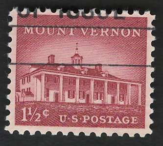 USA 1954-68 Liberty Issue: Mount Vernon. Scott #1032