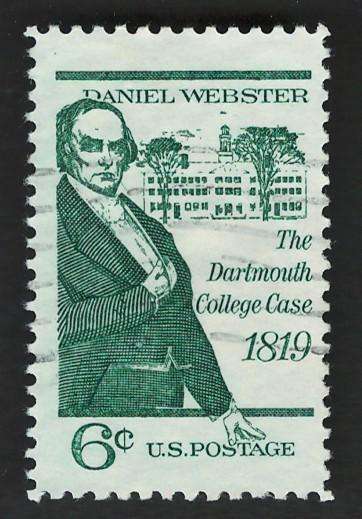 USA 1969 Dartmouth College Case: Daniel Webster and Dartmouth Hall. Scott #1380