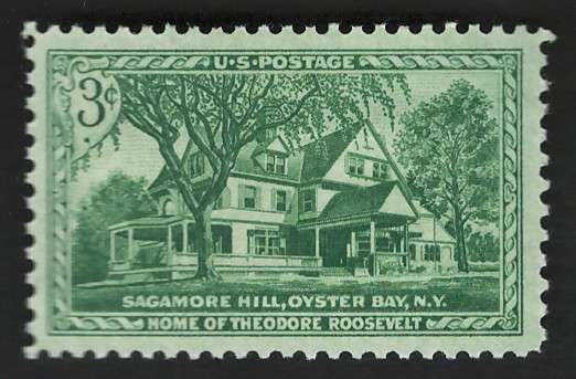 USA 1953 Home of Theodore Roosevelt. Scott #1023 (MOGH). Price R6