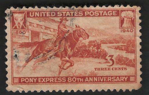 USA 1940 Pony Express Rider Scott #894 3c.