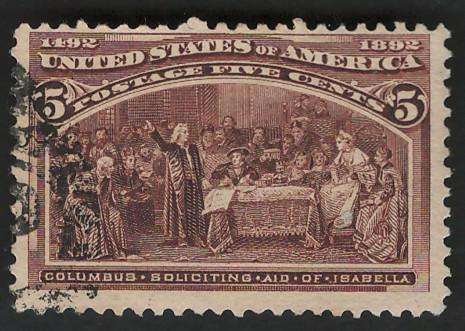 USA Scott Columbian Expo 1893 #234 5c Chocolate