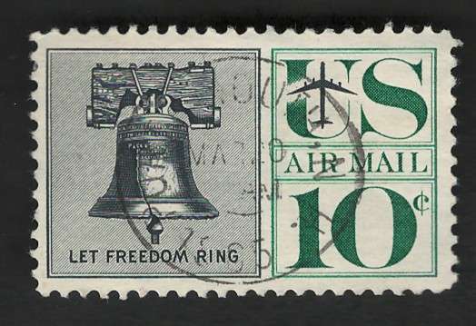 USA Scott Air Post 1959-66 Liberty Bell. #C57 10c Black & Green. Price R2