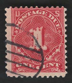 USA Scott 1917 Post Due (#J61) P11 UnWmk 1c Carmine Rose. Price R9