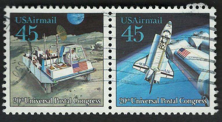 USA Scott Air Post 1989 Moon Rover Scott #C124 & Space Shuttle Scott #C125